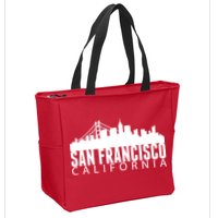 San Francisco California Skyline Zip Tote Bag