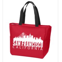 San Francisco California Skyline Zip Tote Bag