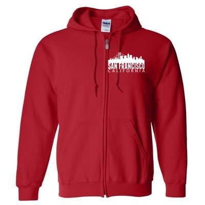 San Francisco California Skyline Full Zip Hoodie