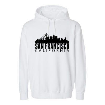 San Francisco California Skyline Garment-Dyed Fleece Hoodie