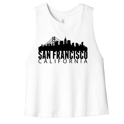 San Francisco California Skyline Women's Racerback Cropped Tank