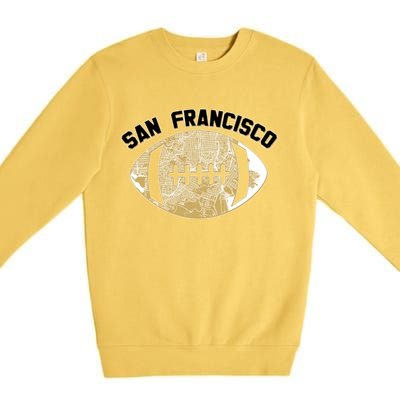 San Francisco Fan Map Football Premium Crewneck Sweatshirt