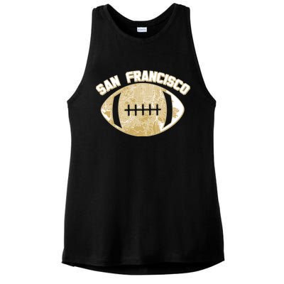 San Francisco Fan Map Football Ladies PosiCharge Tri-Blend Wicking Tank