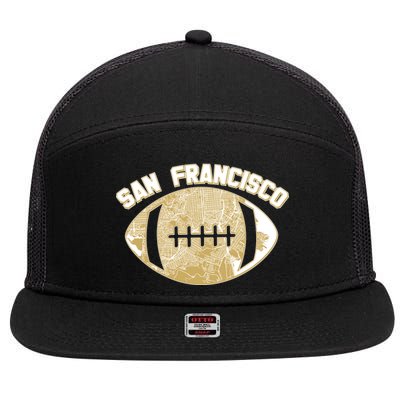 San Francisco Fan Map Football 7 Panel Mesh Trucker Snapback Hat