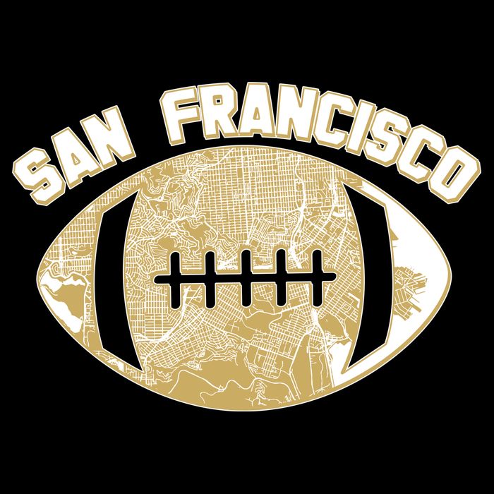 San Francisco Fan Map Football Cooling Performance Crew T-Shirt