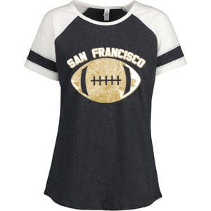 San Francisco Fan Map Football Enza Ladies Jersey Colorblock Tee