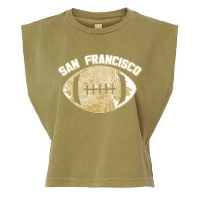 San Francisco Fan Map Football Garment-Dyed Women's Muscle Tee