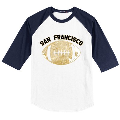 San Francisco Fan Map Football Baseball Sleeve Shirt