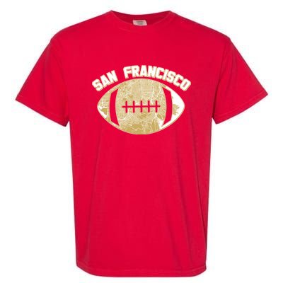 San Francisco Fan Map Football Garment-Dyed Heavyweight T-Shirt