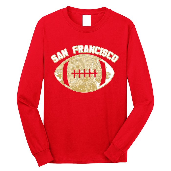 San Francisco Fan Map Football Long Sleeve Shirt