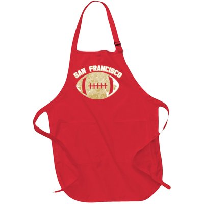 San Francisco Fan Map Football Full-Length Apron With Pockets