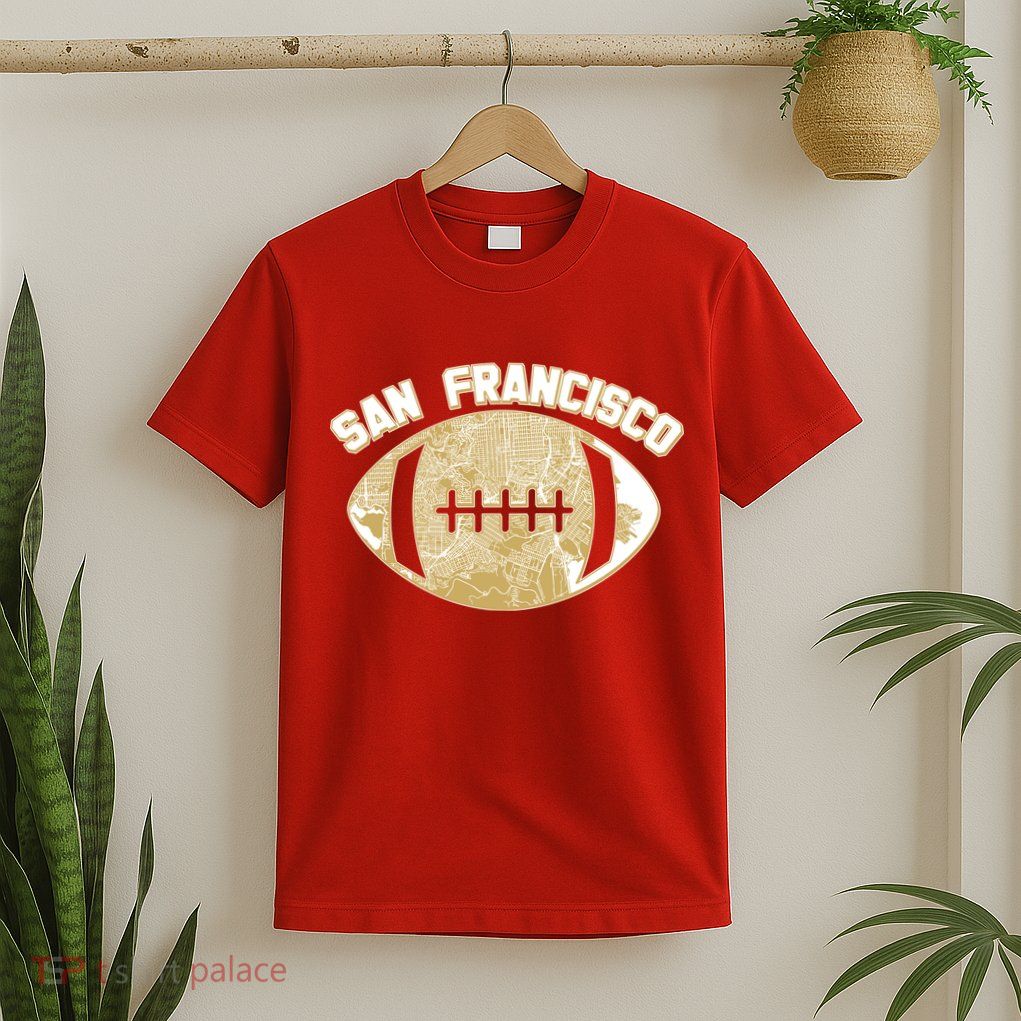 San Francisco Fan Map Football T-Shirt