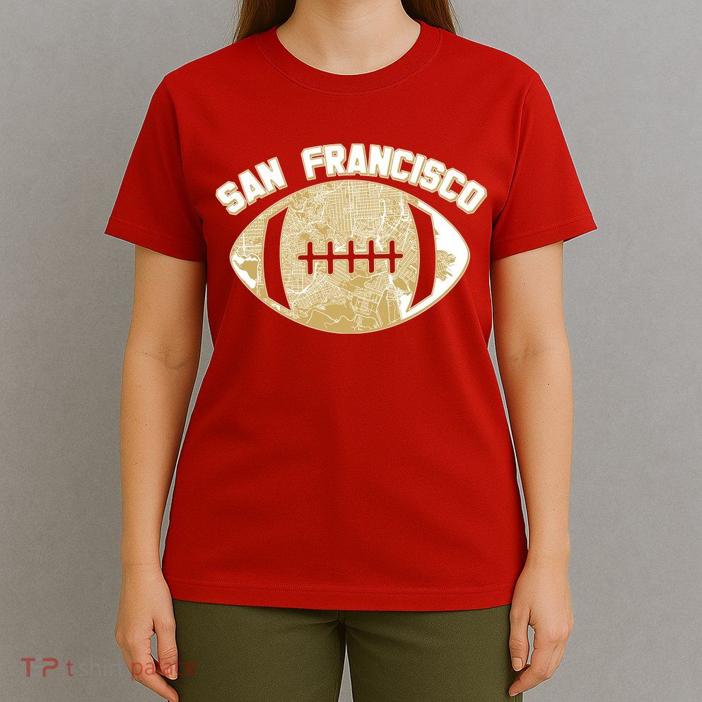 San Francisco Fan Map Football T-Shirt