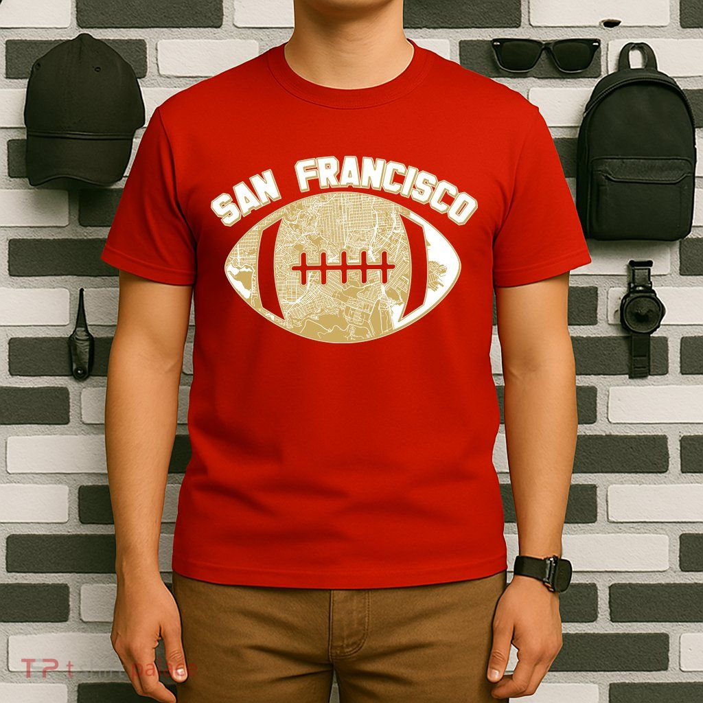 San Francisco Fan Map Football T-Shirt