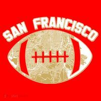 San Francisco Fan Map Football T-Shirt