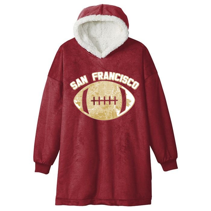 San Francisco Fan Map Football Hooded Wearable Blanket