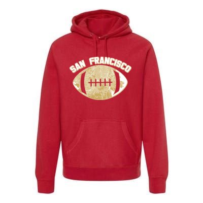 San Francisco Fan Map Football Premium Hoodie