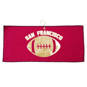 San Francisco Fan Map Football Large Microfiber Waffle Golf Towel