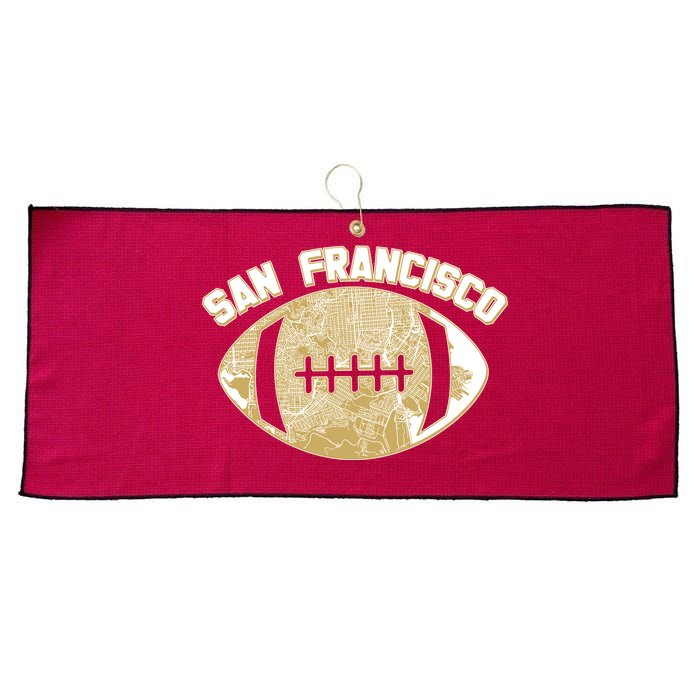 San Francisco Fan Map Football Large Microfiber Waffle Golf Towel