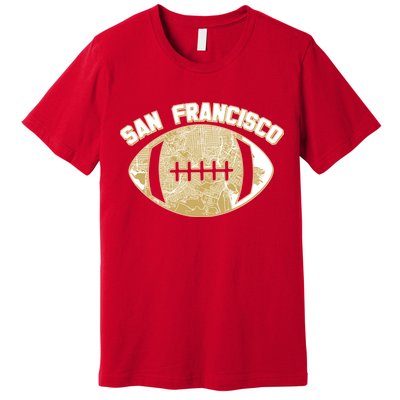 San Francisco Fan Map Football Premium T-Shirt