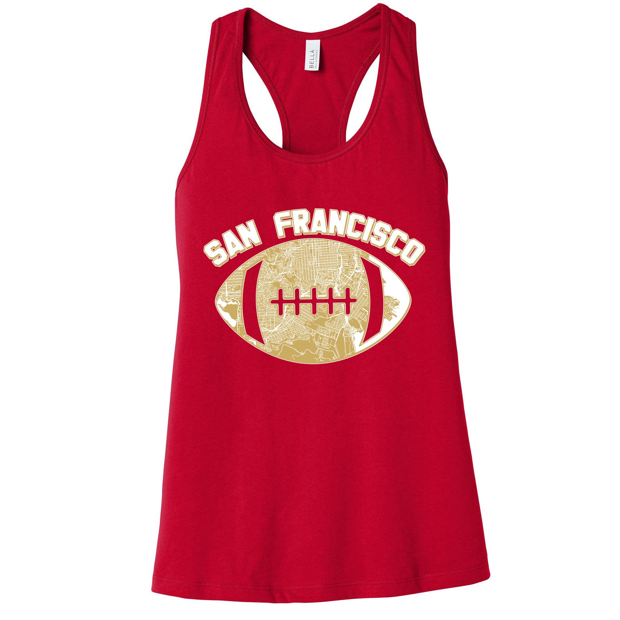 San Francisco Fan Map Football Womens Tank Top