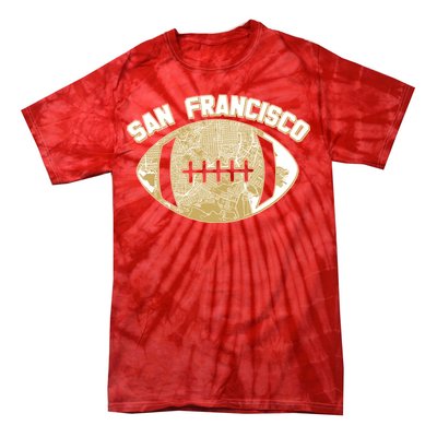 San Francisco Fan Map Football Tie-Dye T-Shirt