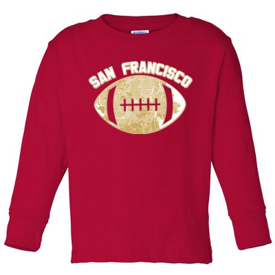 San Francisco Fan Map Football Toddler Long Sleeve Shirt