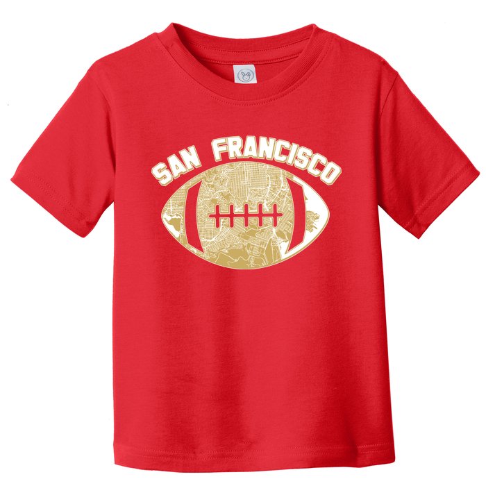 San Francisco Fan Map Football Toddler T-Shirt