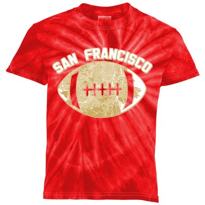 San Francisco Fan Map Football Kids Tie-Dye T-Shirt