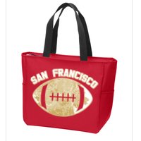 San Francisco Fan Map Football Zip Tote Bag