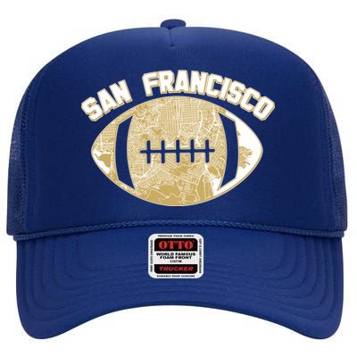 San Francisco Fan Map Football High Crown Mesh Back Trucker Hat