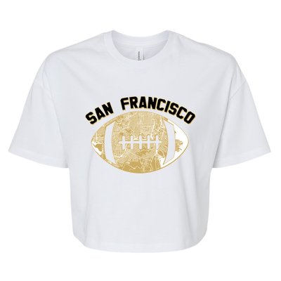 San Francisco Fan Map Football Bella+Canvas Jersey Crop Tee