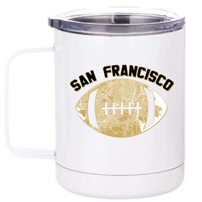 San Francisco Fan Map Football 12 oz Stainless Steel Tumbler Cup