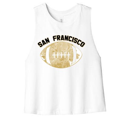 San Francisco Fan Map Football Women's Racerback Cropped Tank