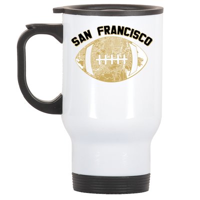 San Francisco Fan Map Football Stainless Steel Travel Mug