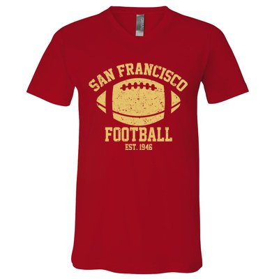 San Francisco Football EST 1946 Vintage Style V-Neck T-Shirt