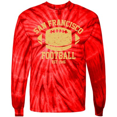 San Francisco Football EST 1946 Vintage Style Tie-Dye Long Sleeve Shirt