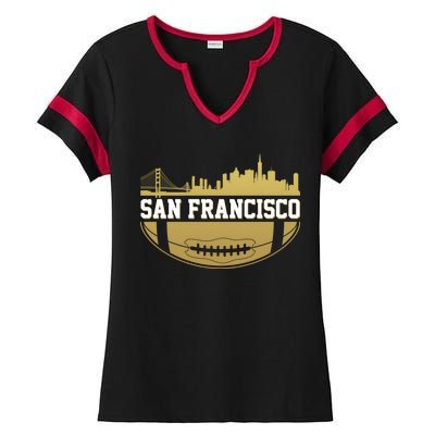 San Francisco Football Skyline Ladies Halftime Notch Neck Tee