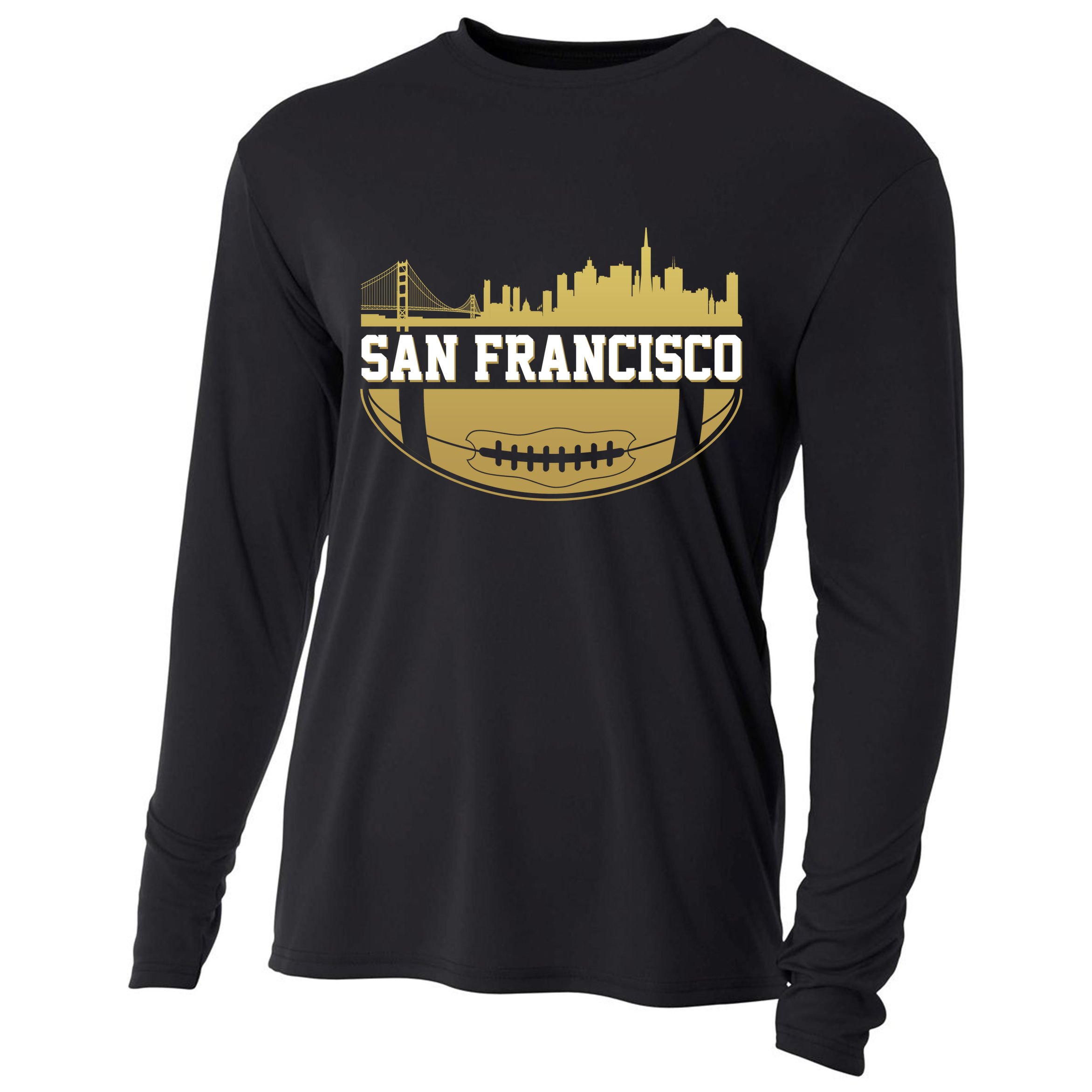 San Francisco Football Skyline Cooling Performance Long Sleeve Crew