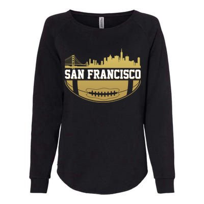 San Francisco Football Skyline Womens California Wash Sweatshirt