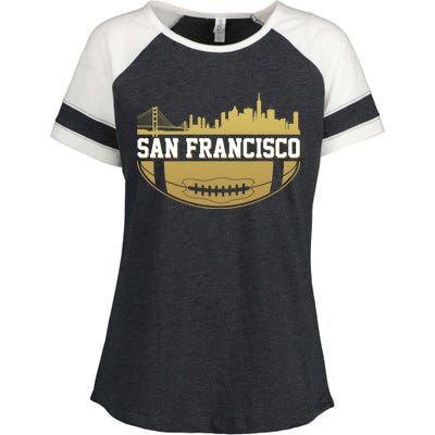 San Francisco Football Skyline Enza Ladies Jersey Colorblock Tee