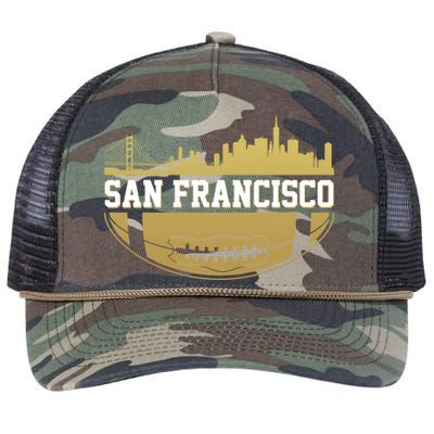 San Francisco Football Skyline Retro Rope Trucker Hat Cap