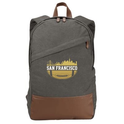 San Francisco Football Skyline Cotton Canvas Backpack