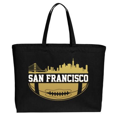 San Francisco Football Skyline Cotton Canvas Jumbo Tote