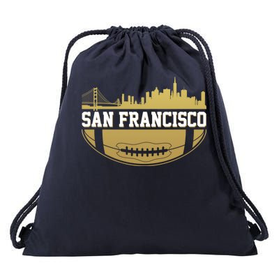 San Francisco Football Skyline Drawstring Bag