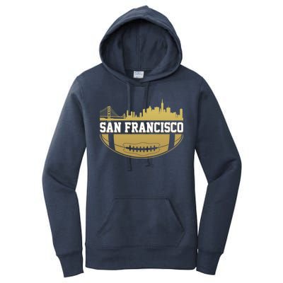 San Francisco Football Skyline Women's Pullover Hoodie