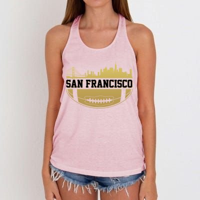 San Francisco Football Skyline Women's Knotted Racerback Tank