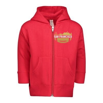 San Francisco Football Skyline Toddler Zip Fleece Hoodie