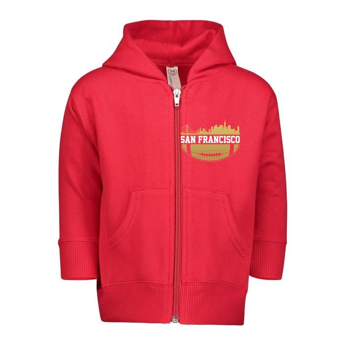 San Francisco Football Skyline Toddler Zip Fleece Hoodie