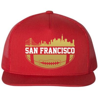 San Francisco Football Skyline Flat Bill Trucker Hat